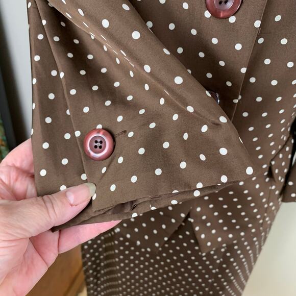 Vintage Donna Morgan Sz 8 Pure Silk Suit Skirt w/ Blazer Jacket Set Polka Dot - Picture 5 of 8